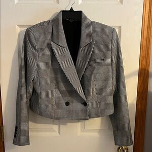 Express Black and White Plaid Blazer
